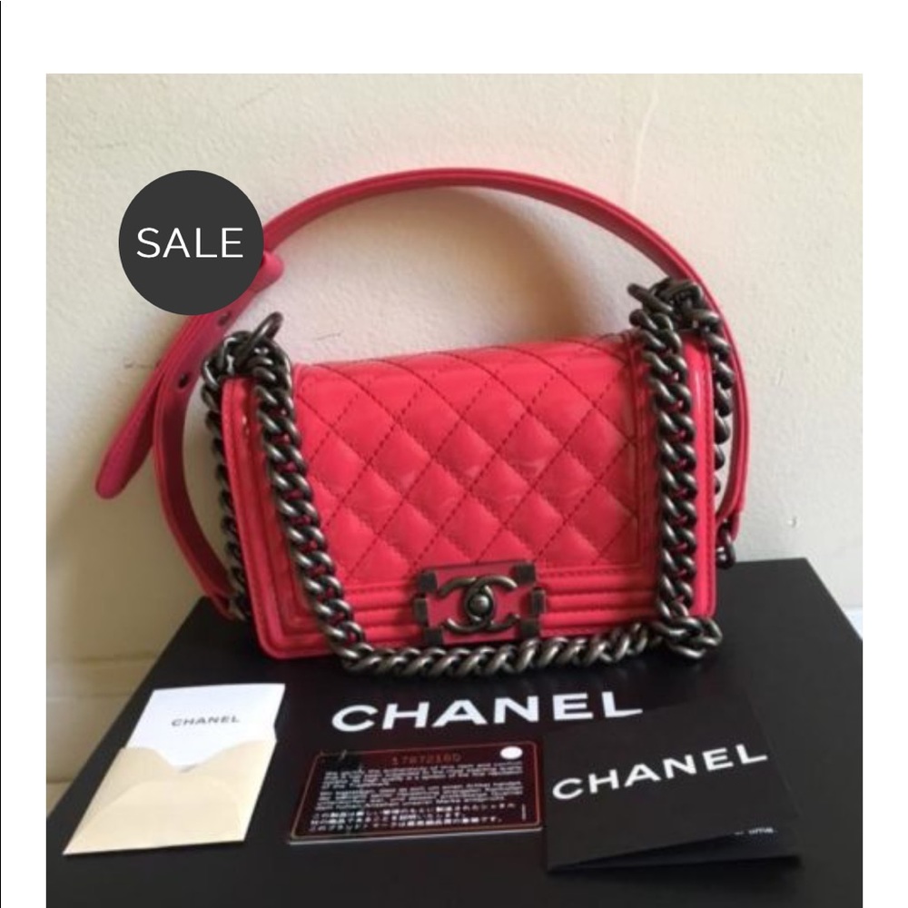 Sold out 🛑Chanel Pink Boy Bag